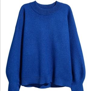 Blue shiny sweater